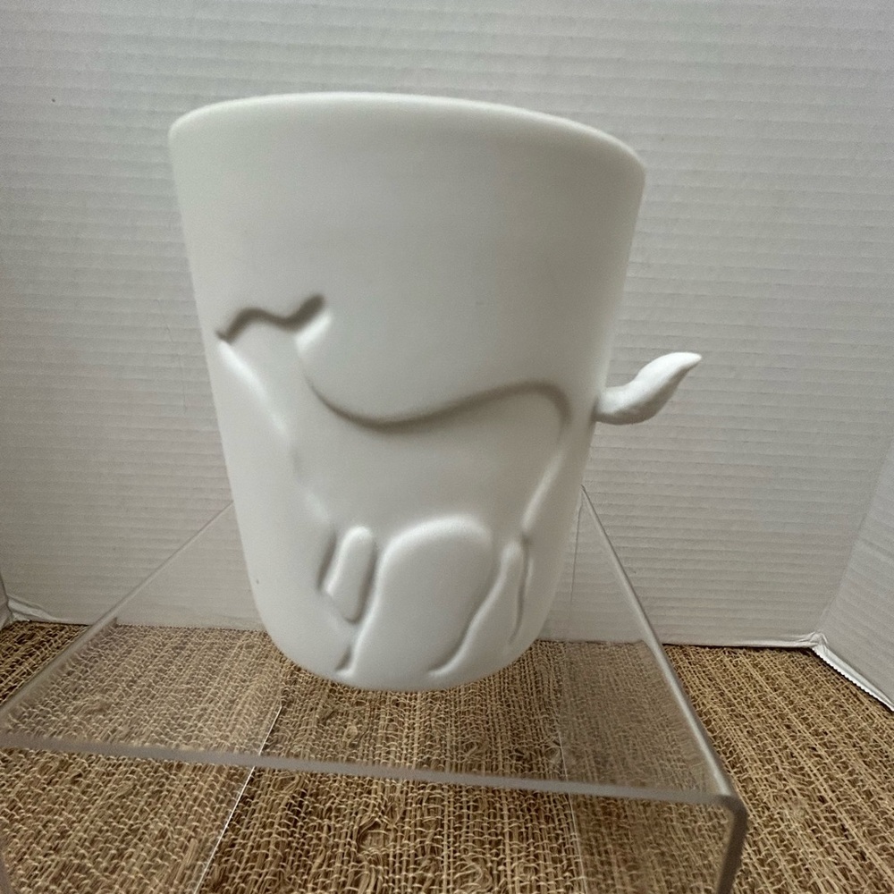 Kinto Mugtail White Porcelain Fawn Deer Coffee Tea Cup Candle Holder.